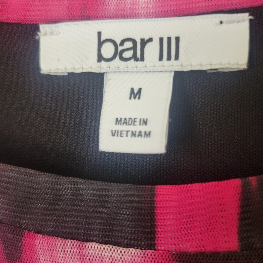 Bar III Women's Medium Abstract Sheer Lined‎ Shirt NWT Casual Professional Light - Picture 2 of 10
